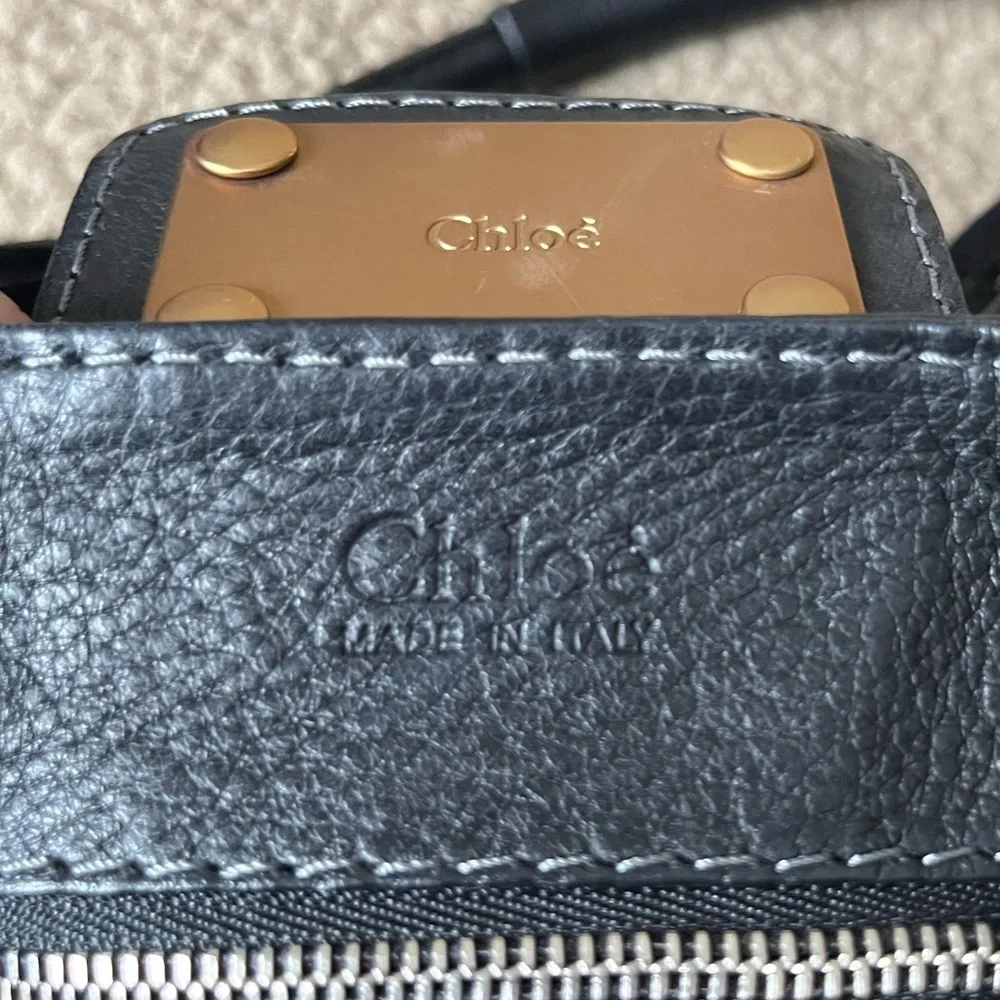 Chloé Leather Shoulder  Black Satchel Handbag with Gold Hardware